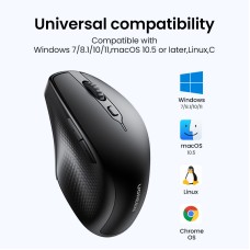 Miš UGREEN, bežični, ergonomski, Bluetooth, SILENT, 4000 DPI, crni