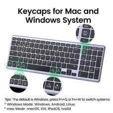Tipkovnica UGREEN Ultra Slim Wireless, bežična, Bluetooth, US Layout, crna