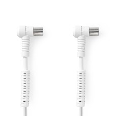 Kabel NEDIS, antenski (M) na (Ž), bijeli, 1,5m, kutni, label, bulk Kabel NEDIS, antenski (M) na (Ž), bijeli, 1,5m, kutni, label, bulk