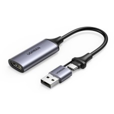 Video capture card UGREEN, USB C/ A na HDMI, crna [ USB3.0 A/F to A/F Adapter Aluminum Case ]