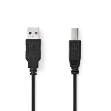 Kabel NEDIS CCGL60100BK50, USB A 2.0 (M) na USB B 2.0 (M), crni, 5m, bulk
