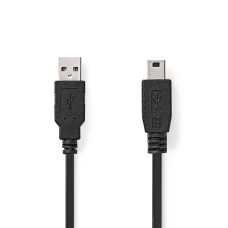 Kabel NEDIS CCGL60300BK30, USB A 2.0 (M) na USB Mini B (M), crni, 3m, bulk