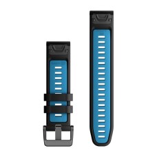 Zamjenski remen GARMIN QuickFit, 22mm, silikonski, Black /Cirrus Blue, 010-13280-05