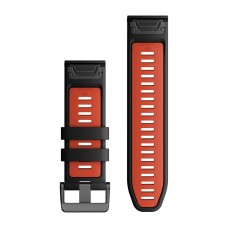 Zamjenski remen GARMIN QuickFit, 26mm, silikonski, Black/Flame red, 010-13281-06