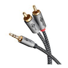 Kabel GOOBAY, 3.5mm (M) na 2x RCA (M), 3m, crni