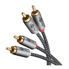 Kabel GOOBAY, 2x RCA (M) na 2x RCA (M), 3m, crni