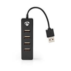 USB HUB NEDIS UHUBU2420BK, USB A na 4x USB A, crni