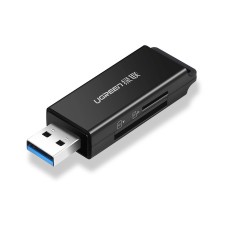 Čitač memorijskih kartica UGREEN, USB A 3.0, TF/mciroSD/SD kartice, crni