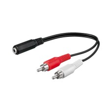 Kabel GOOBAY audio stereo, 3.5 mm (Ž), 2x RCA (M), 20cm , crni