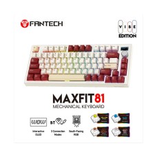 Tipkovnica FANTECH MAXFIT81 Royal Prince MK910, mehanička, žuti switch, bežična, Bluetooth, US Layout, OLED Ekran, bijelo crvena Tipkovnica FANTECH MAXFIT81 Royal Prince MK910, mehanička, žuti switch, bežična, Bluetooth, US Layout, OLED Ekran, bijelo crvena