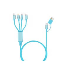 Kabel MEANIT 6u1, USB C/A (M) na USB C/Lightning/USB micro B 2.0 (M), PD, 1.2m, plavi