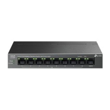 Switch LS109P, TP-Link 9-port Desktop preklopnik (Switch),9×10/100M RJ45 ports, 63W PoE, 8x port PoE+, do 250m PoE prijenos,Plug&play, metalno kućište
