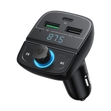 FM transmiter za auto UGREEN, LED zaslon, Bluetooth, Card Reader, USB C, 2x USB A, Quick charge 3.0, crni