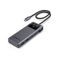 USB HUB UGREEN 6-in-1, USB C na HDMI 4K@60, USB C PD 100W, 2x USB C, 3x USB A, sivi