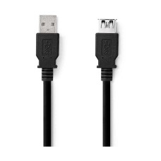 Kabel NEDIS CCGL61010BK30, USB A 3.2 (M) na USB A (Ž), crni, 3m Kabel NEDIS CCGL61010BK30, USB A 3.2 (M) na USB A (Ž), crni, 3m