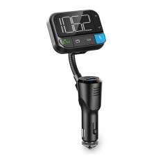 FM transmiter za auto NEDIS CATR1024BK, Gooseneck, 2incha crno-bijeli zaslon, Bluetooth, PD 20 W / QC 3.0, brzo punjenje, pojačanje basa, Google Assi...