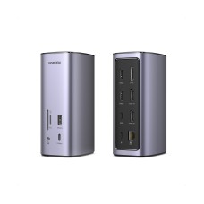 Docking station UGREEN 12u1, USB C na DisplayPort, 2x HDMI, 2x USB C, 3x USB A, RJ45, čitač kartica TF/SD, 3.5mm