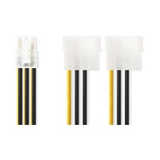 Kabel NEDIS CCGP74210VA015, 2x Molex (M) na PCI Express (Ž), crno žuti, 0.2m