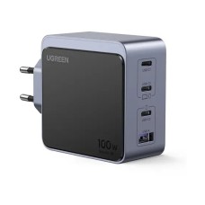 Kućni punjač UGREEN Nexode S, 100W, 3x USB C, USB A, sivi