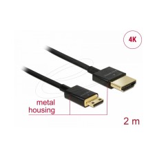 Kabel DELOCK, HDMI-A (M) na HDMI Mini-C (M), 3D 4K, Ethernet, 2m
