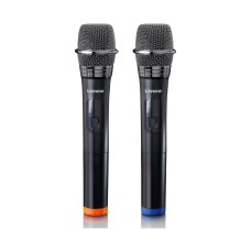 Mikrofon LENCO Set MCW-020BK, bežični, dinamički, 6.35mm, 2 kom, crni