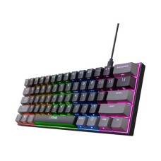 Tipkovnica TRUST GXT867 ACIRA, mini, mehanička, crveni switch, USB C, USB A, US layout, crna