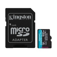 Memorijska kartica KINGSTON Canvas Go Plus Gen4, microSDXC, 512GB,SDCG4/512GB, Class 10, UHS-I, U3, V30, A2, 200MB/s + SD Adapter