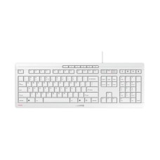 Tipkovnica CHERRY Stream, žičana, USB A, Scissor Switch, tiha, vodootporna, bijelo siva