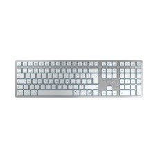 Tipkovnica CHERRY KW 9100 SLIM, bežična, Bluetooth, Scissor Switch, Slim, za Mac, srebrno bijela