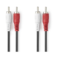 Kabel NEDIS, 2xRCA (M) na 2xRCA (M), crni, 1.5m, bulk