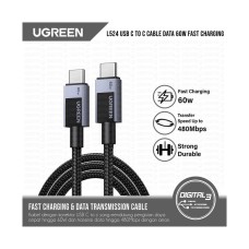 Kabel UGREEN, USB C (M) na USB C (M), pleteni, 2m, sivi