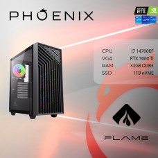 Računalo gaming PHOENIX FLAME X-505, Intel i7-14700KF, 32GB, 1TB SSD, GeForce RTX 5060 Ti, NoOS