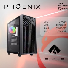 Računalo gaming PHOENIX FLAME X-507, Ryzen 7 9700X, 32GB, 2TB SSD, Radeon RX 9070 XT, NoOS