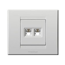 Telefonska utičnica dupla NOPALLUX 844411,2, RJ11 6/4, bijela