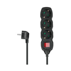 Kabel produžni DPM SPP15, 3-mjesta s prekidačem, 1.5m, kabel 3x1.5mm2, crni