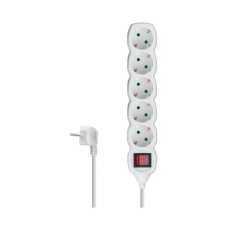 Kabel produžni DPM SPP50, 5-mjesta s prekidačem, 1.5m, kabel 3x1.5mm2, bijeli