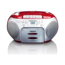 Radio prijemnik LENCO SCD-420RD, FM, CD Player, kasetofon, 3.5mm, LCD zaslon, srebrno crveni Radio prijemnik LENCO SCD-420RD, FM, CD Player, kasetofon, 3.5mm, LCD zaslon, srebrno crveni