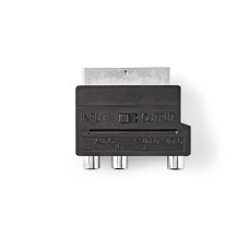 Adapter NEDIS CVGB31902BK, Scart (M) na S-Video (Ž), 3x RCA (Ž), crni, kutija