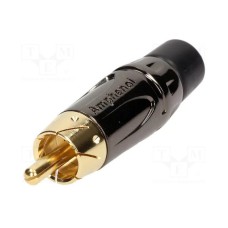 Konektor AMPHENOL ACPL-CBK, RCA (M), crni