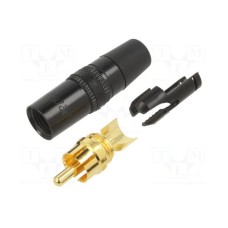 Konektor REAN NYS373-0, RCA (M), crni