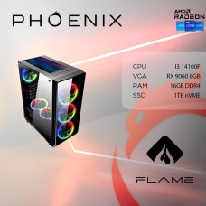 Računalo gaming PHOENIX FLAME X-542, Core i3 14100F, 16GB, 1TB SSD, GeForce GTX 9060, NoOS