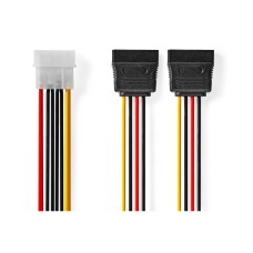 Kabel NEDIS CCGB73520VA015, MOLEX (M) na 2x SATA 15-Pin (Ž), 0.15m, višebojni, kutija