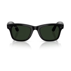 Pametne naočale Ray-Ban META Wayfarer (Gen 2) s kamerom i zvukom, sjajno crna sa zelenim prijelaznim lećama, Large