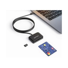 Čitač osobnih iskaznica za e-Građani MANHATTAN 102742, USB C, čitač memorijskih kartica SD/SDHC/SDXC/TF