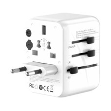 Putni adapter MAXPOWER 635DQ Gan, 1X PD Type C + 2X USB A, 20W, bijeli