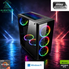 Gaming računalo ALIENTECH Warp Powered by MSI Essential, Ryzen 5 5600X, 16GB, 1TB SSD, GeForce RTX 5050, Windows 11P