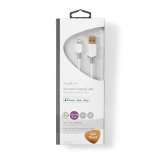 Kabel NEDIS CCBW39300WT20, iPhone Lightning 8-Pin na USB A (M), 480 Mbps, gold plated, sivo bijeli, 2m