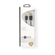 Kabel NEDIS CCBW60600AT10, USB A (M) na USB C (M), 480 Mbps, 60W, gold plated, antracite, 1m